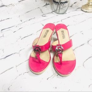 EUC Sexy Michael Kors hot pink wedges